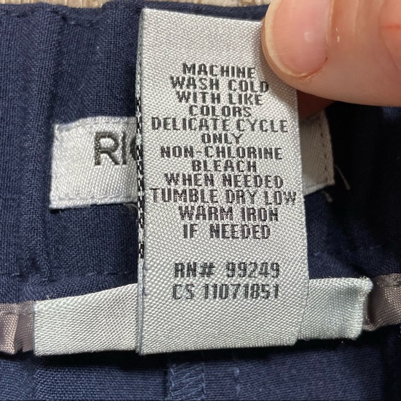 Catherines Navy Blue Flat Front Right Fit Curvy Trouser Slacks 24W Petite - Picture 9 of 12